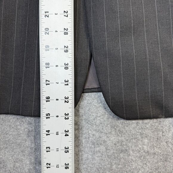 Loro Piana Hickey Freeman Mens Suit Coat Gray Pin Stripe Size 42R - Picture 13 of 14